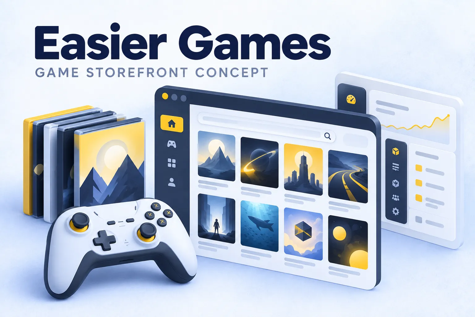 Easier Games illustrated project cover