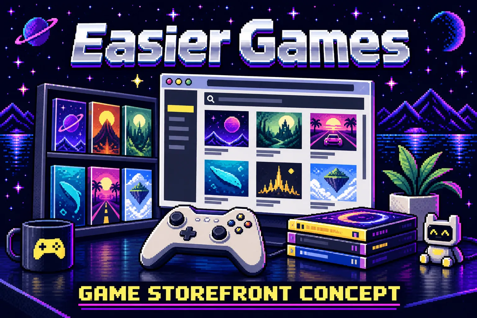 Easier Games pixel-art project cover